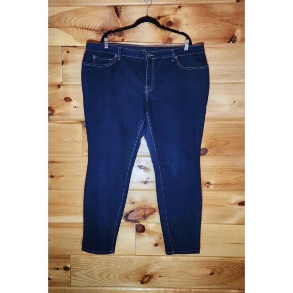 Jessica Simpson junior Plus Size 24 Dark Blue Denim Kiss Me Skinny Jegging Jeans - Picture 3 of 7